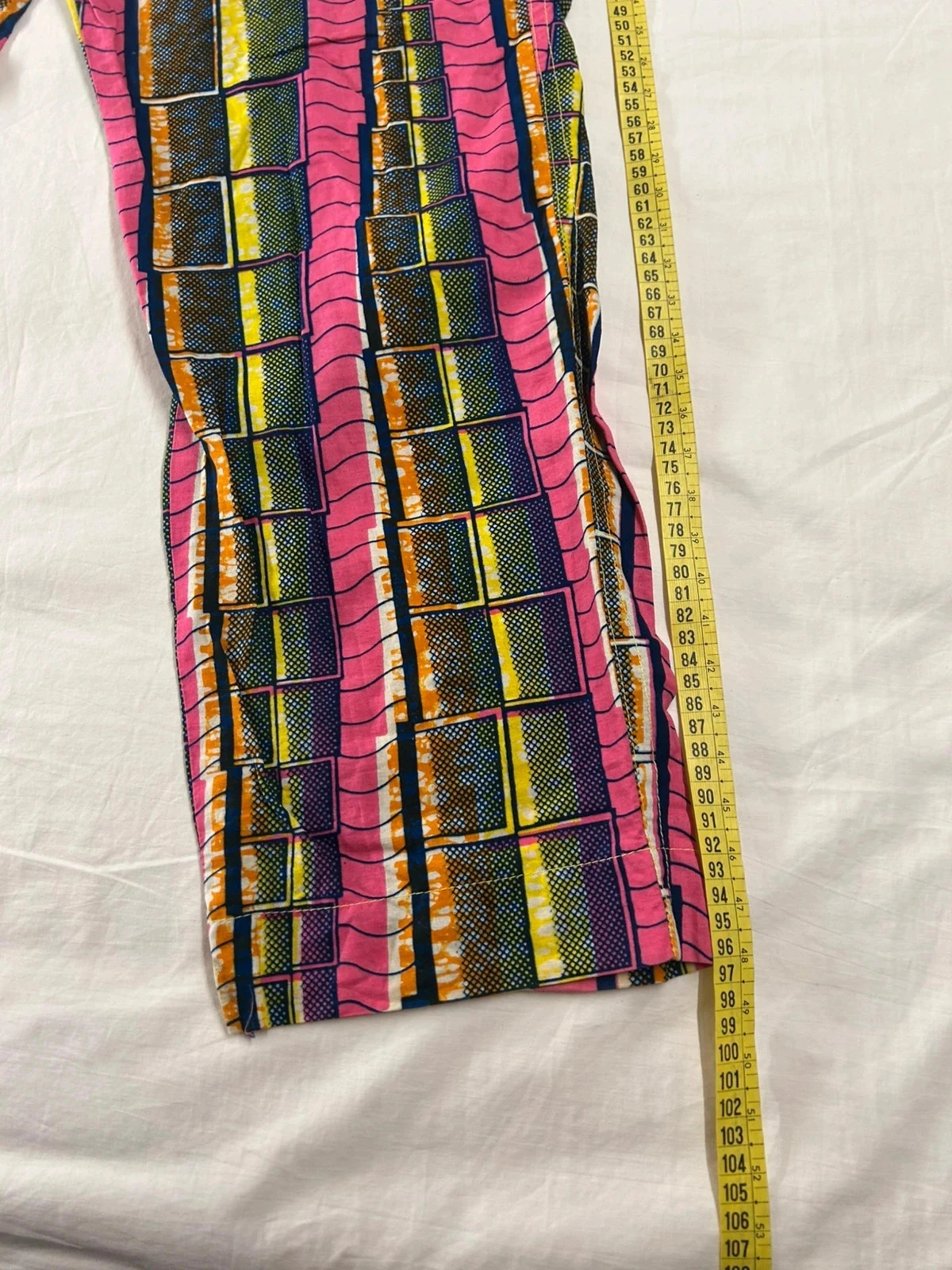 Handgemaakte vintage multicolor geprinte broek hand made – photo 4